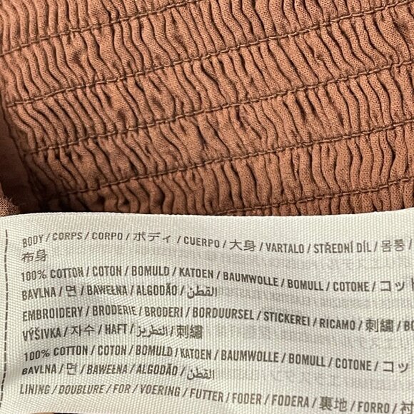 Hollister Cottage Crop Top XS Brown Cotton Eyelet Embroidered Boho Babydoll - Picture 6 of 9